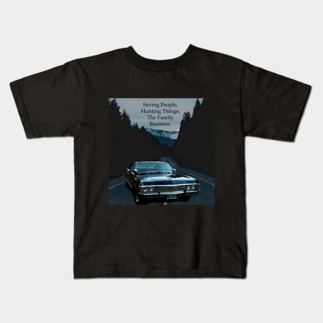 Supernatural Impala Kids T-Shirt by Giovan R